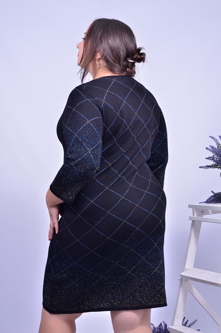 Сукня повсякденна коротка з прикрасою батал