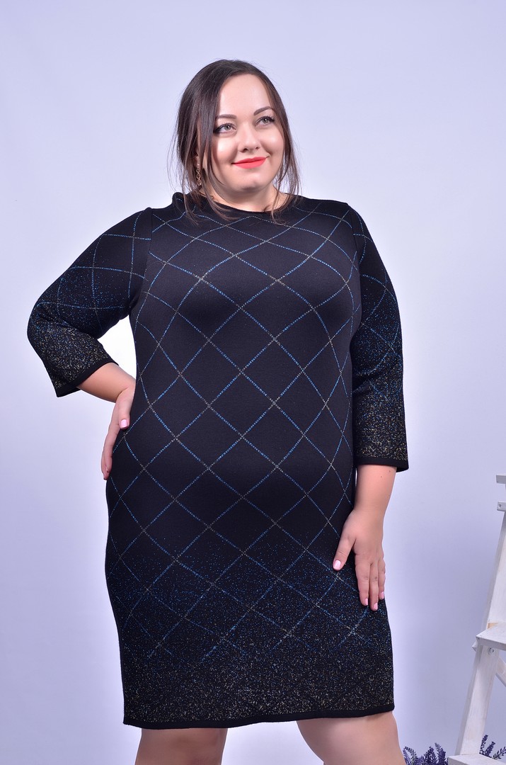 Сукня повсякденна коротка з прикрасою батал