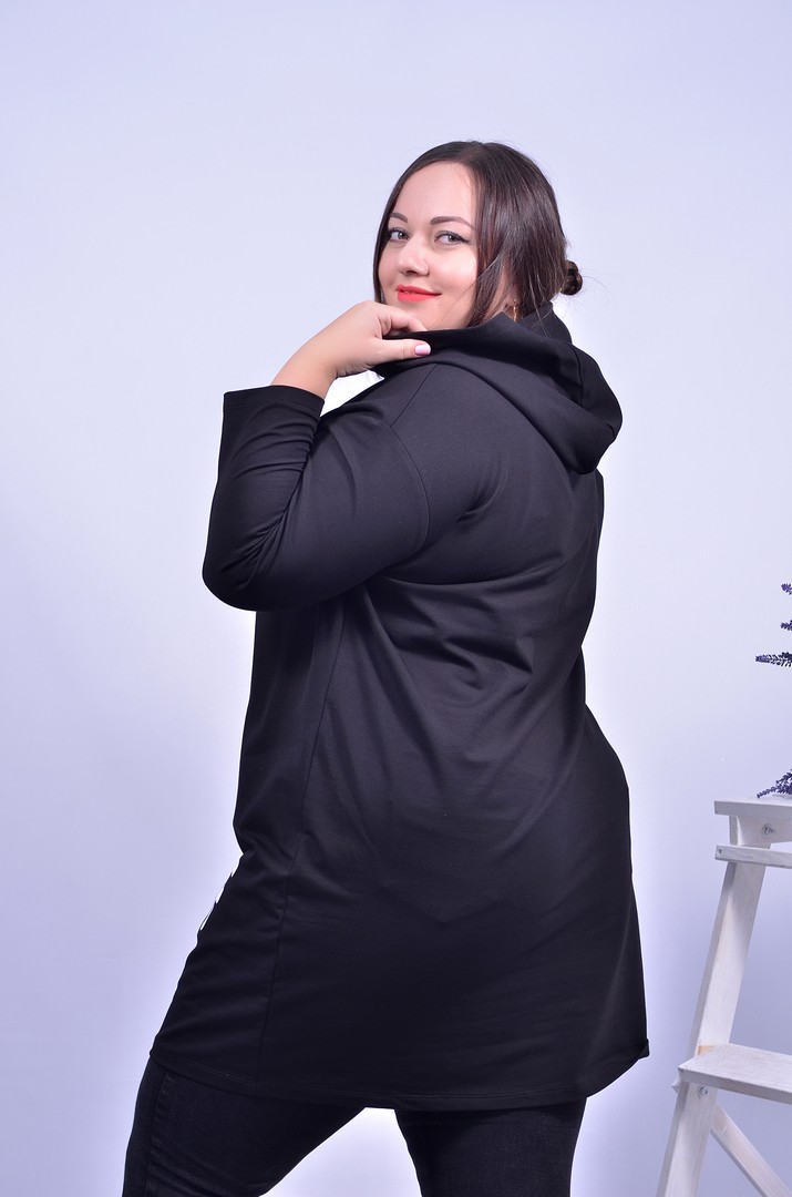 Туніка пряма з принтом батал