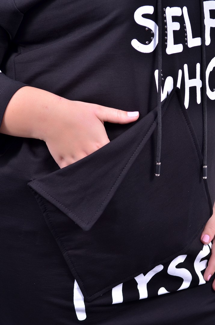 Туніка пряма з принтом батал