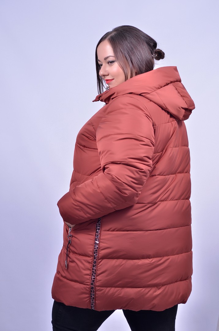 Куртка з леопардовими вставками супер батал