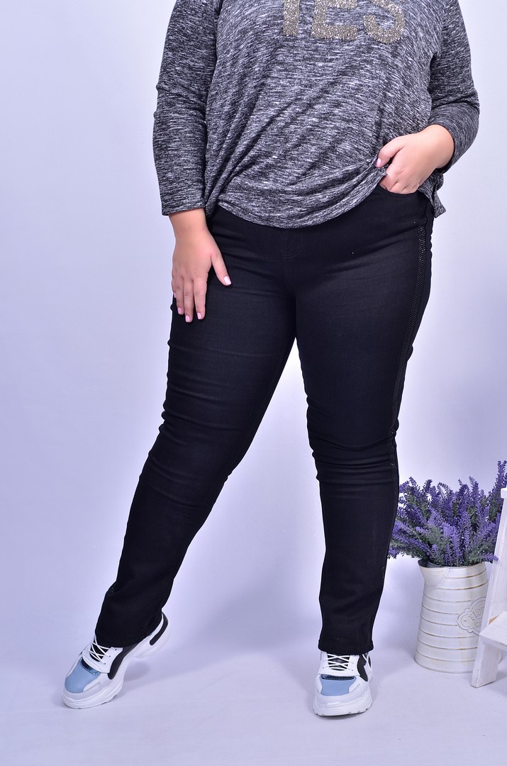 Джинсы зауженные графит батал