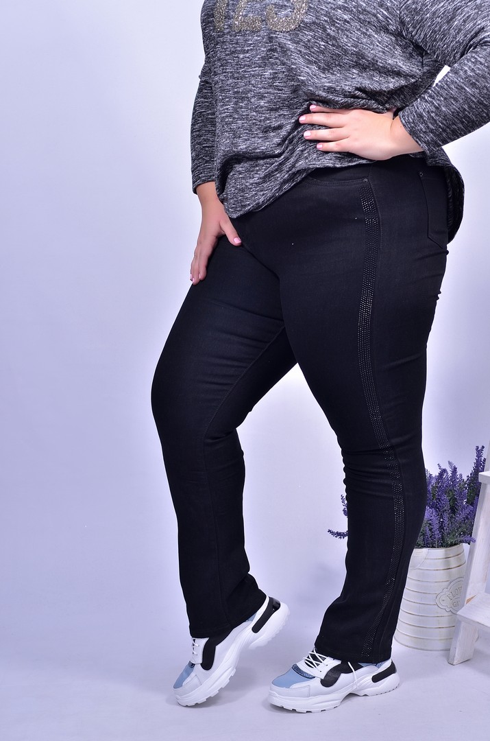 Джинсы зауженные графит батал