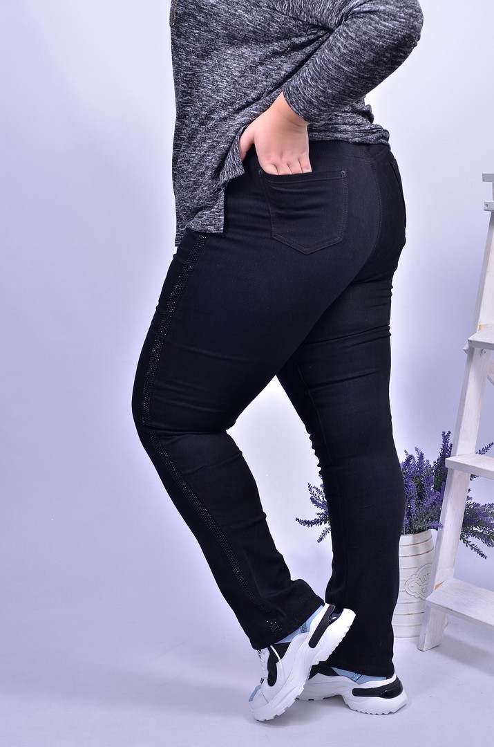 Джинсы зауженные графит батал