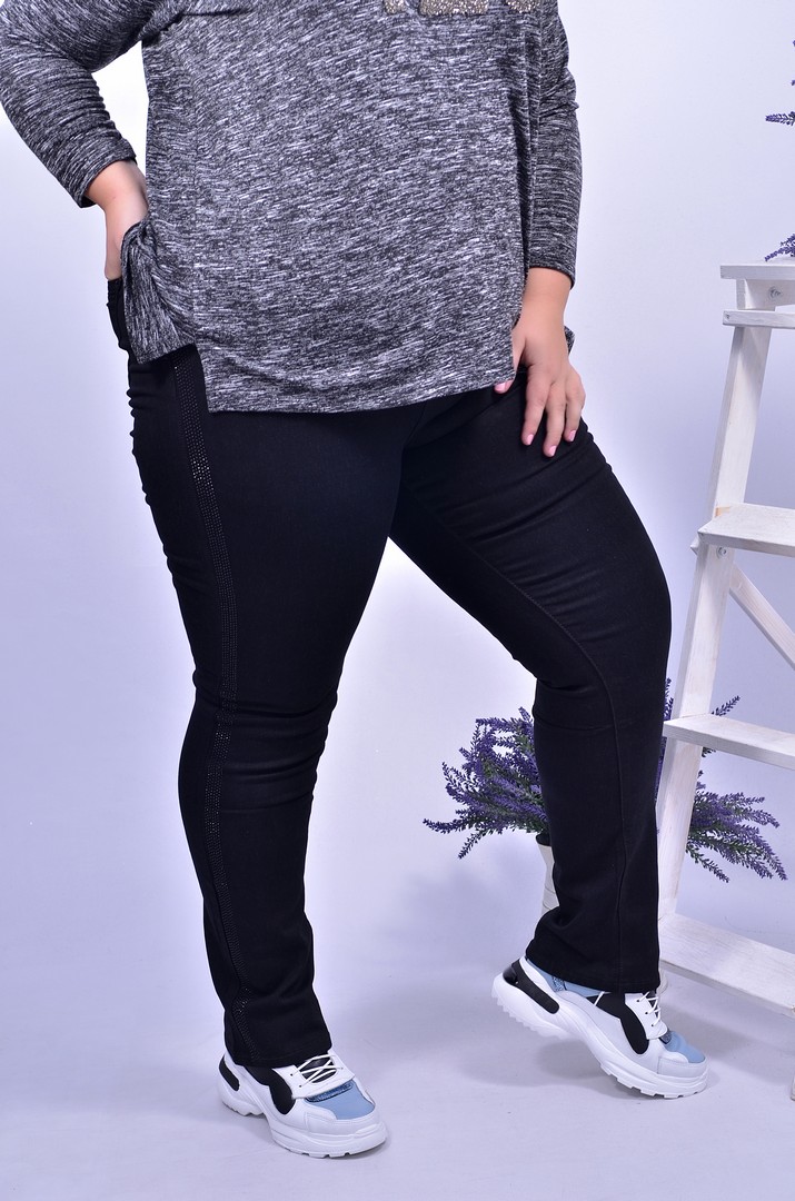 Джинсы зауженные графит батал