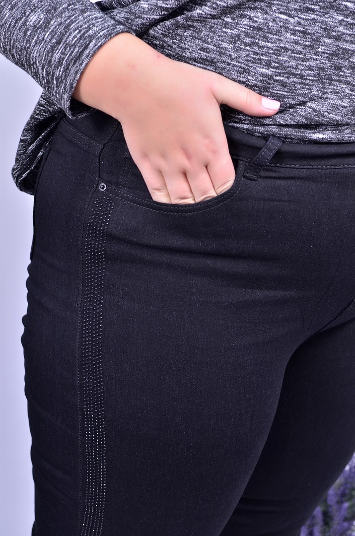 Джинсы зауженные графит батал