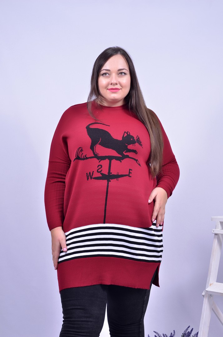 Туника прямая с принтом батал