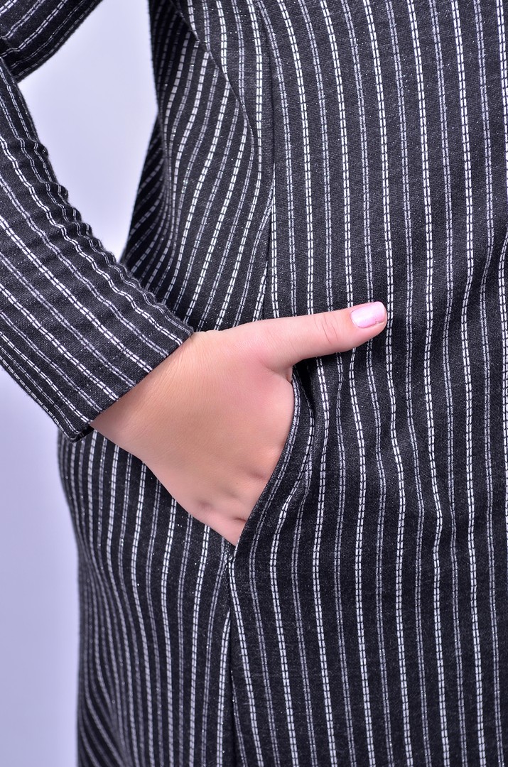 Сукня повсякденна у смужку батал