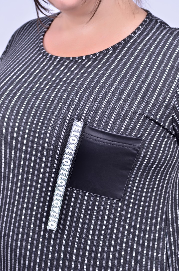 Сукня повсякденна у смужку батал