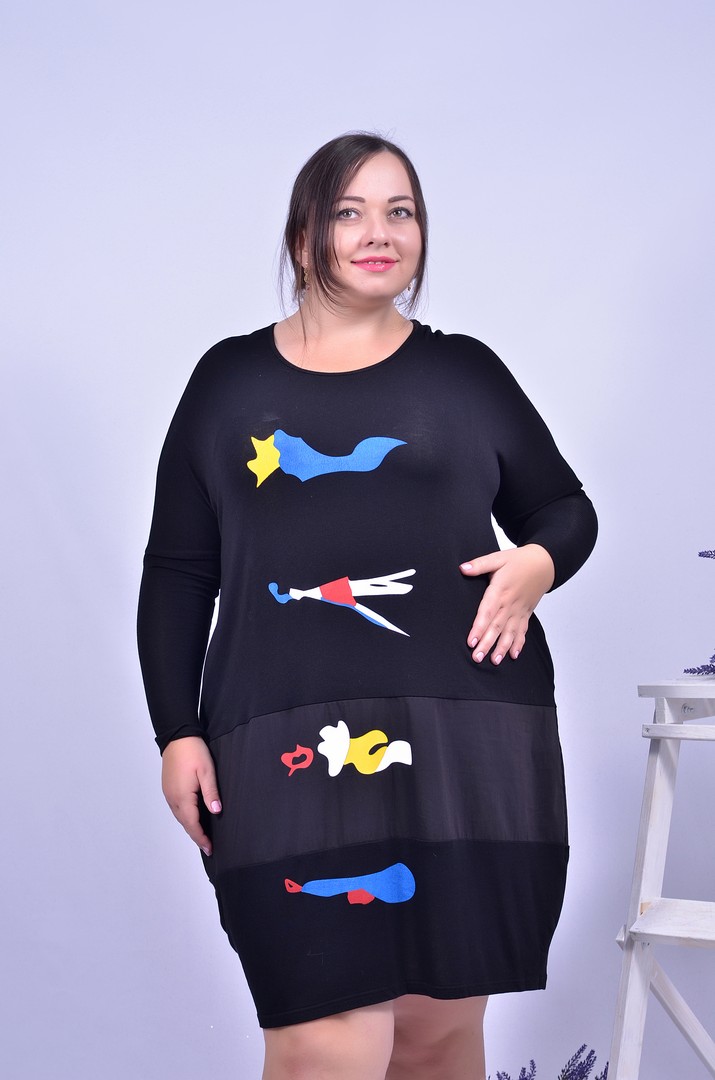 Повсякденна сукня з принтом батал