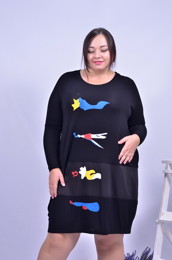 Повсякденна сукня з принтом батал