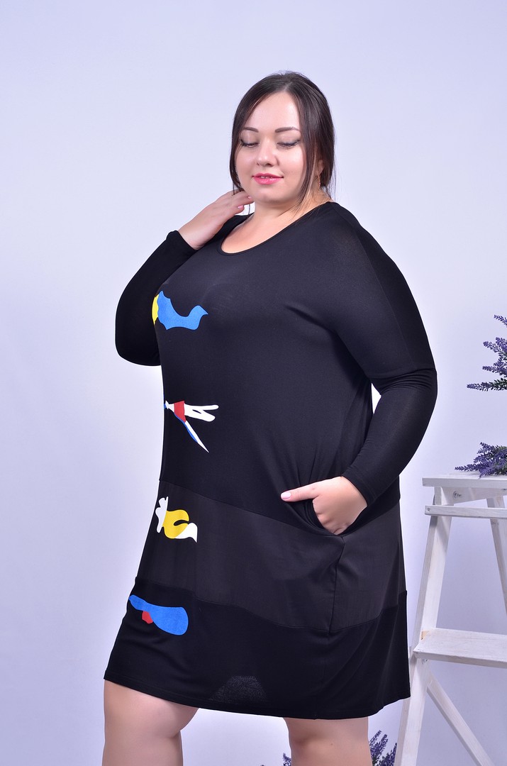 Повсякденна сукня з принтом батал