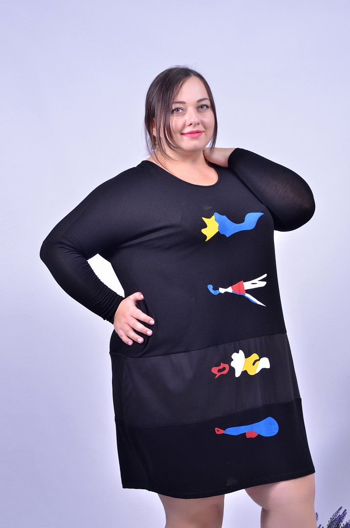 Повсякденна сукня з принтом батал