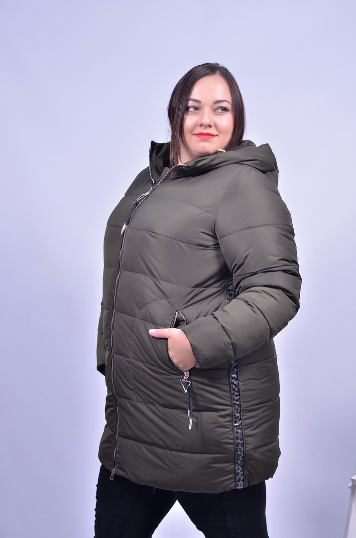 Куртка з леопардовими вставками супер батал