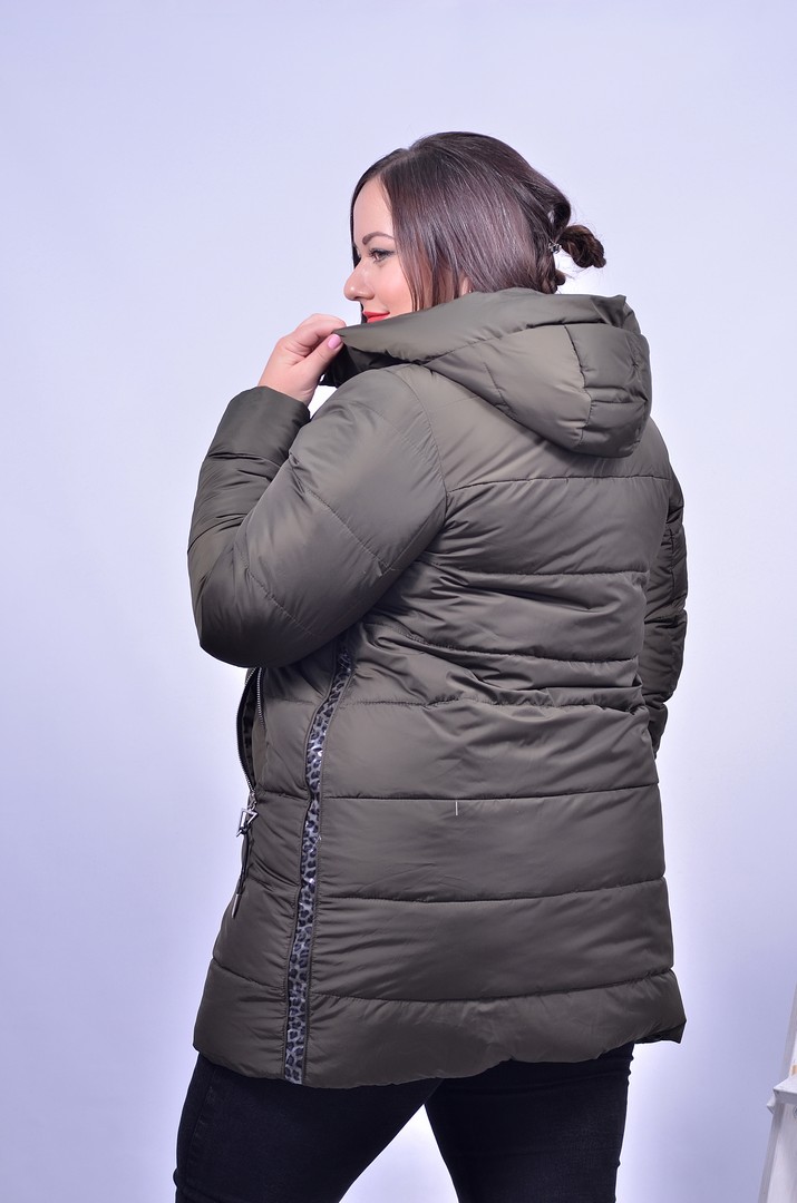 Куртка з леопардовими вставками супер батал