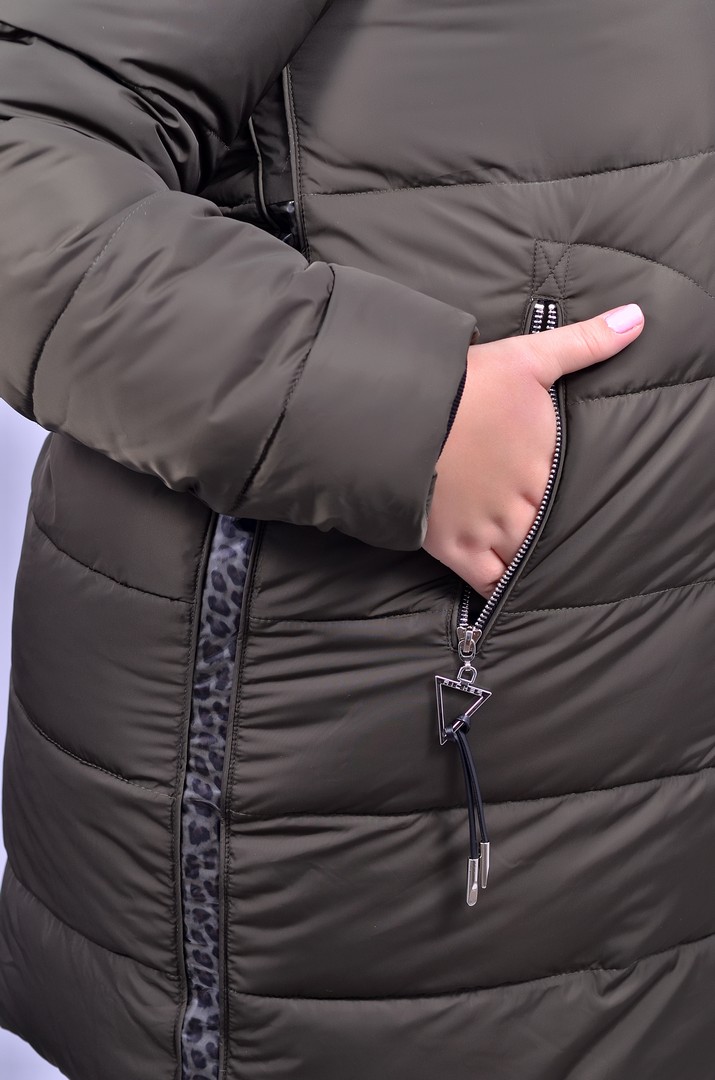 Куртка з леопардовими вставками супер батал
