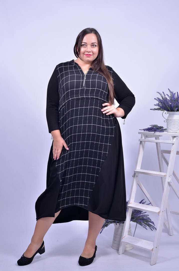 Платье трикотажная макси супер батал