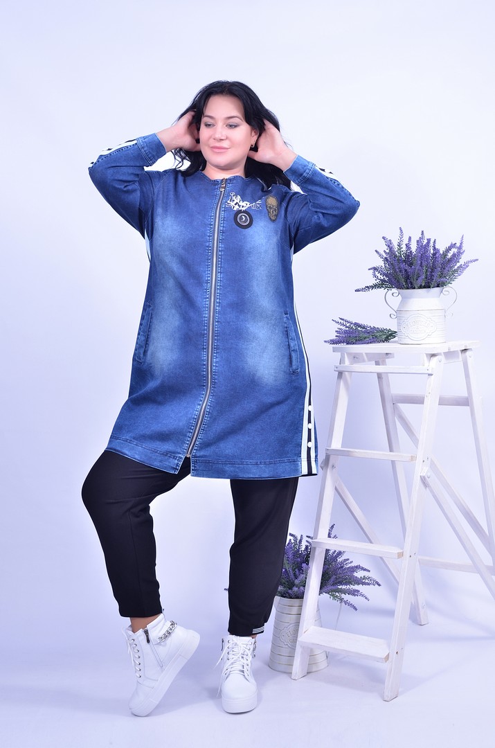 Куртка джинсова подовжена батал