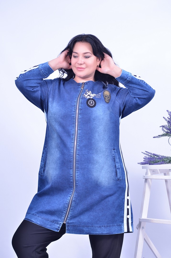 Куртка джинсова подовжена батал