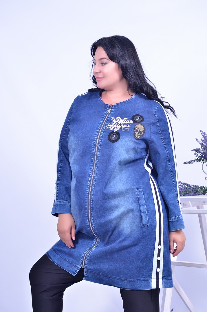 Куртка джинсова подовжена батал