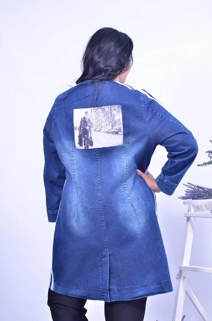 Куртка джинсова подовжена батал