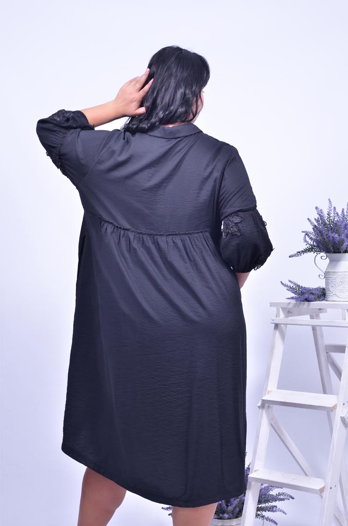 Класична сукня з кишенями батал