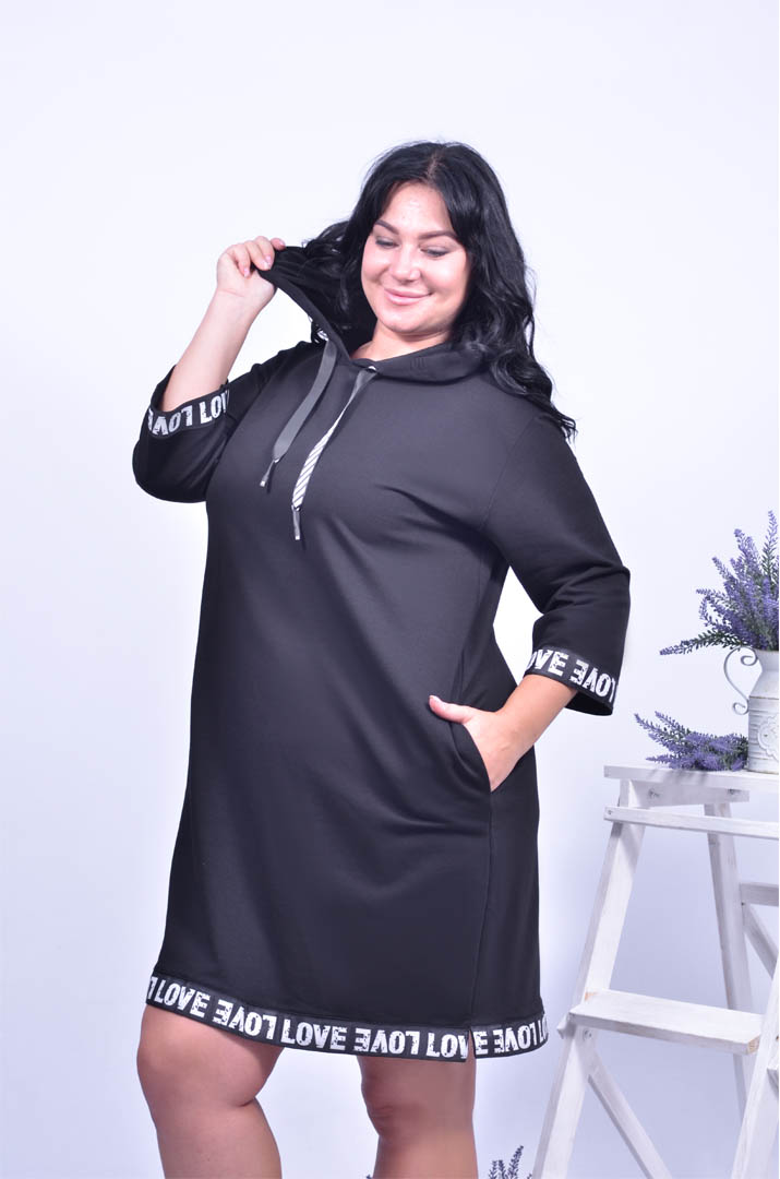 Cукня з капюшоном супер батал