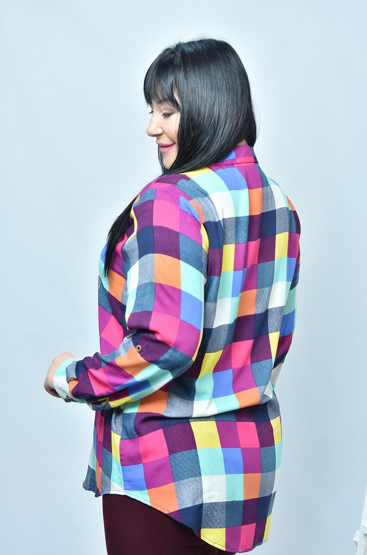 Туніка коротка сорочка в клетку супер батал