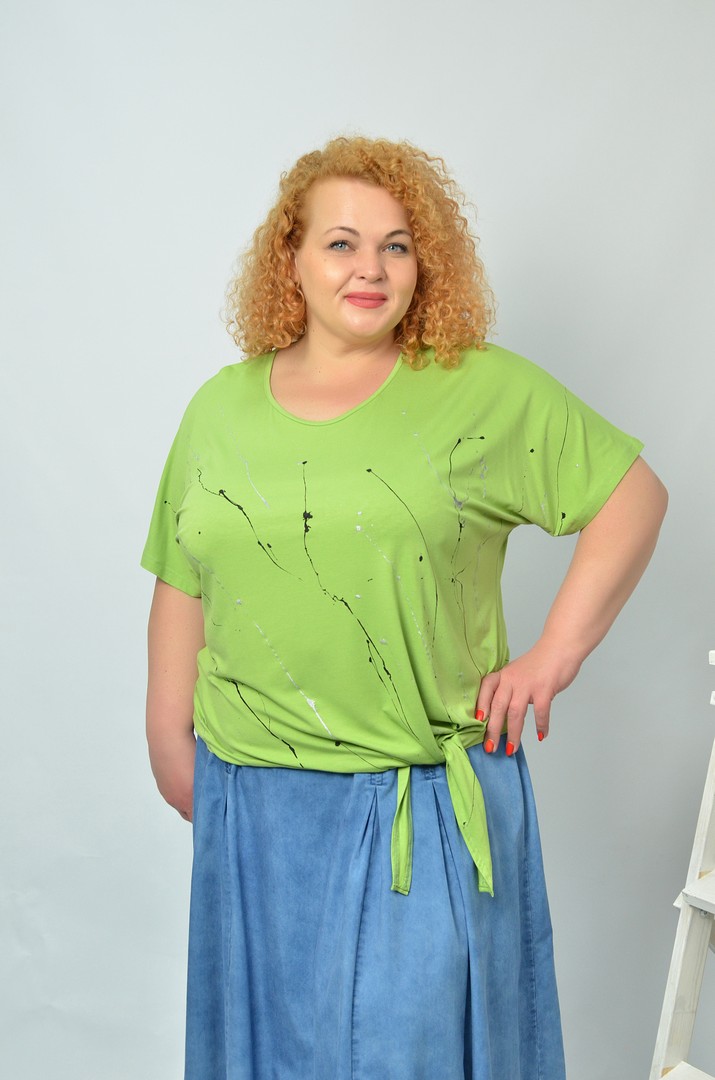 Блуза коротка трикотажна супер батал