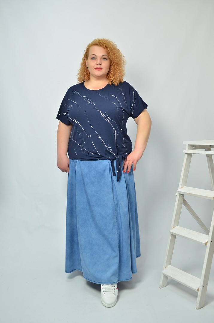 Блуза коротка трикотажна супер батал