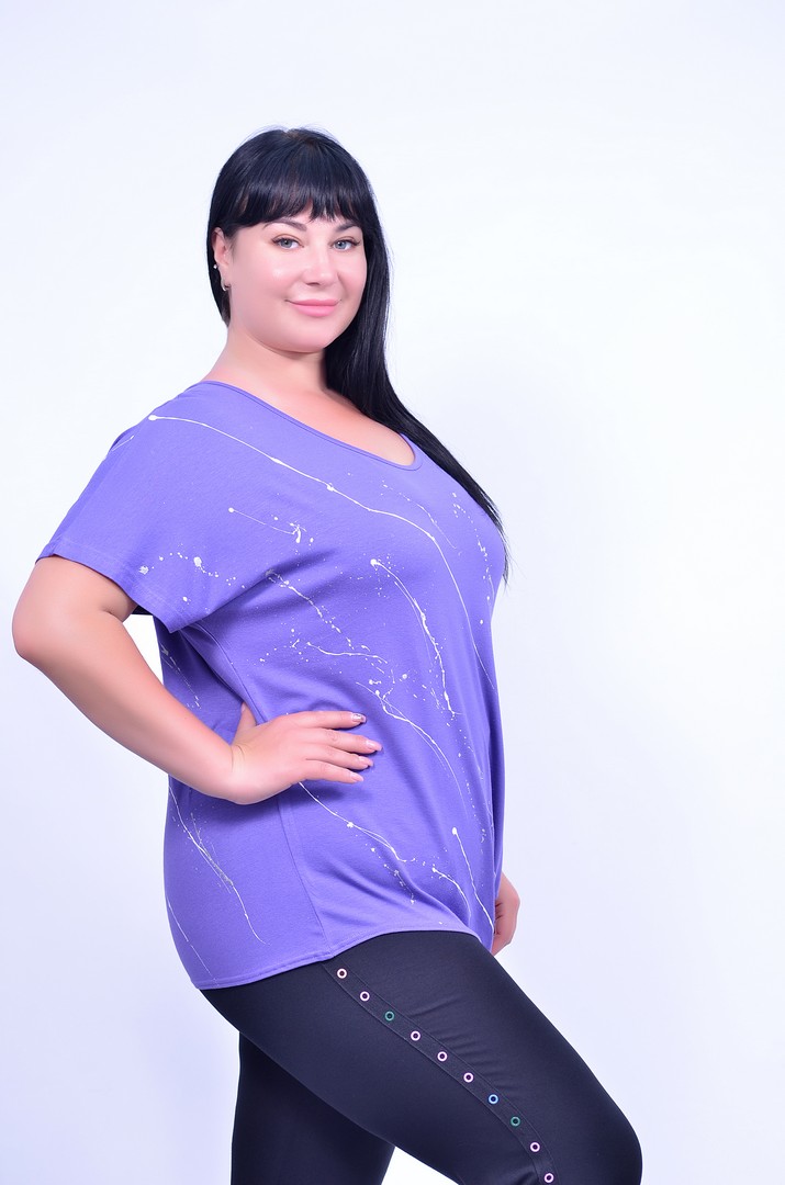 Блуза коротка трикотажна супер батал