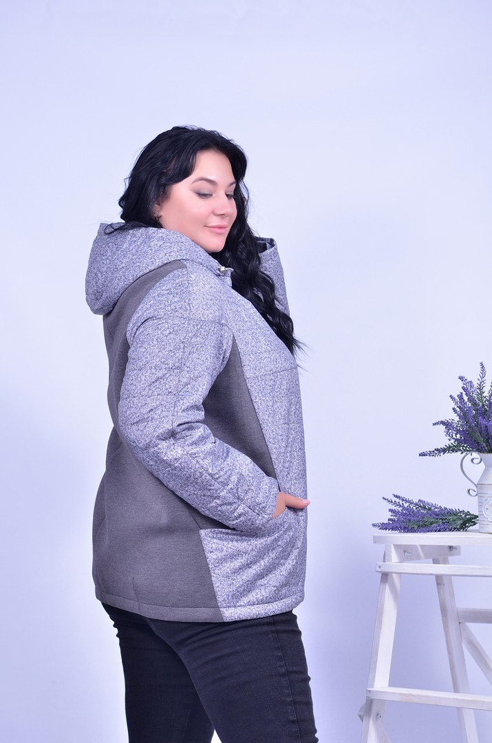 Куртка коротка з капюшоном супер батал