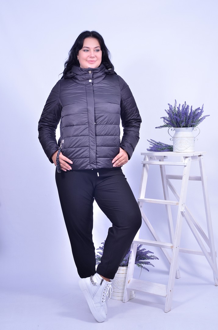 Куртка коротка з капюшоном супер батал