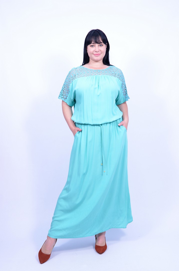 Довга сукня з кишенями супер батал