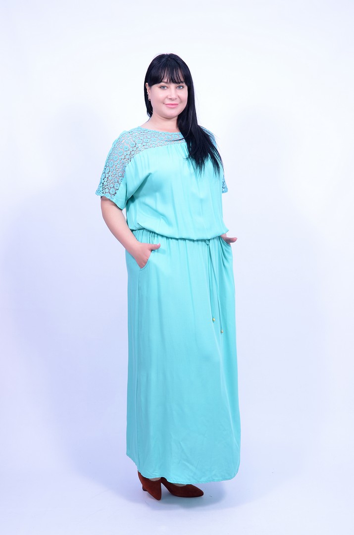 Довга сукня з кишенями супер батал