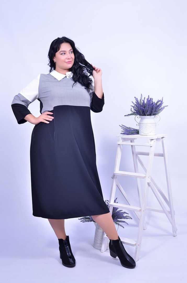 Платье в офис батал