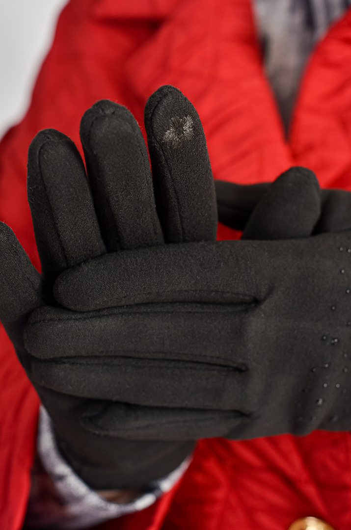 Перчатки з декоративними камінцями і флісовим утеплювачем