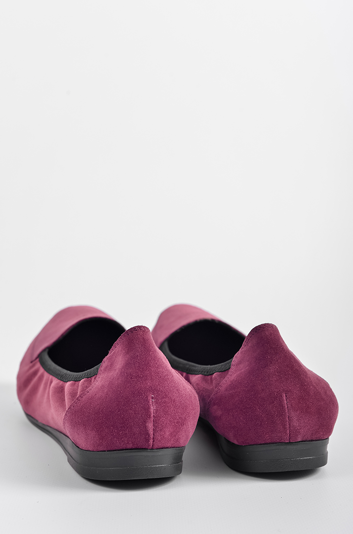 Замшеві балетки в сливовому відтінку великих розмірів
