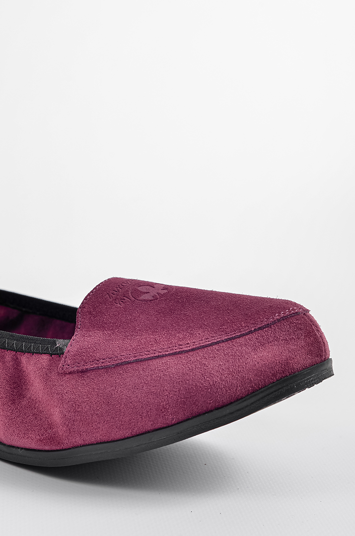 Замшеві балетки в сливовому відтінку великих розмірів