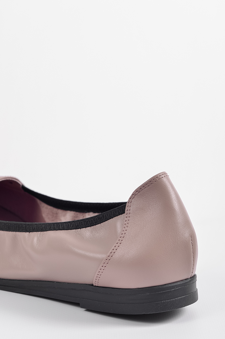 Шкіряні балетки в кольорі візон великих розмірів