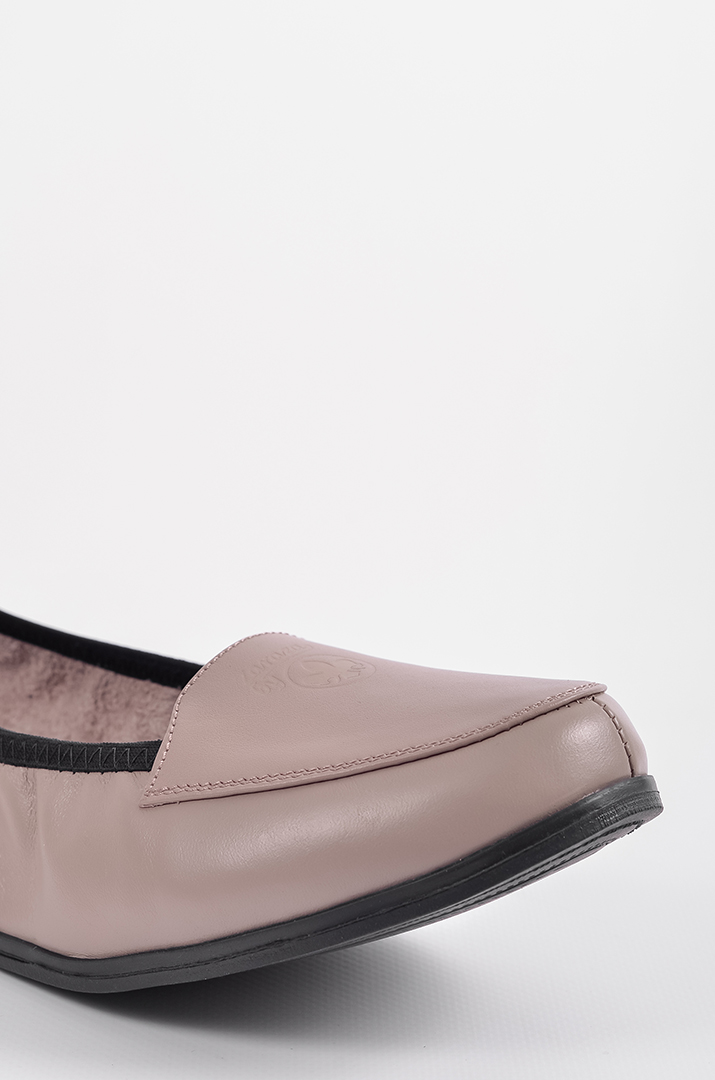 Шкіряні балетки в кольорі візон великих розмірів