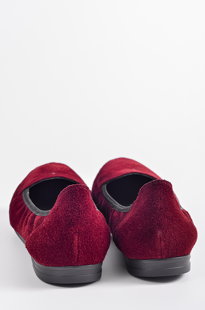 Замшеві балетки в кольорі бордо великих розмірів