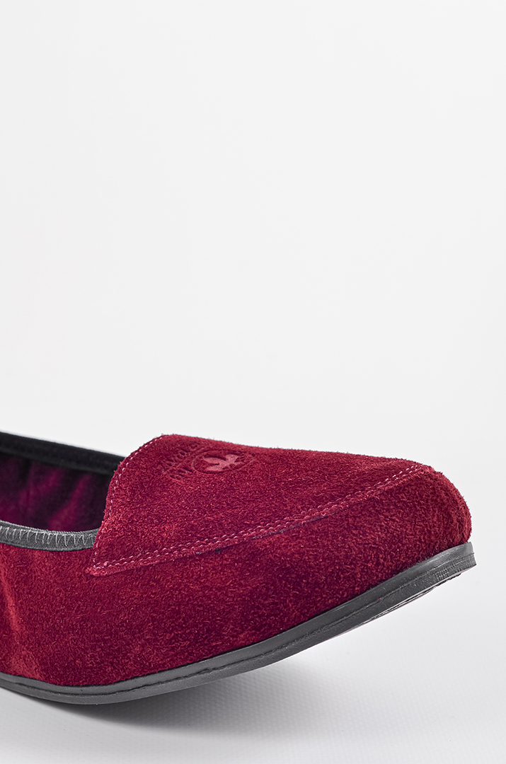 Замшеві балетки в кольорі бордо великих розмірів