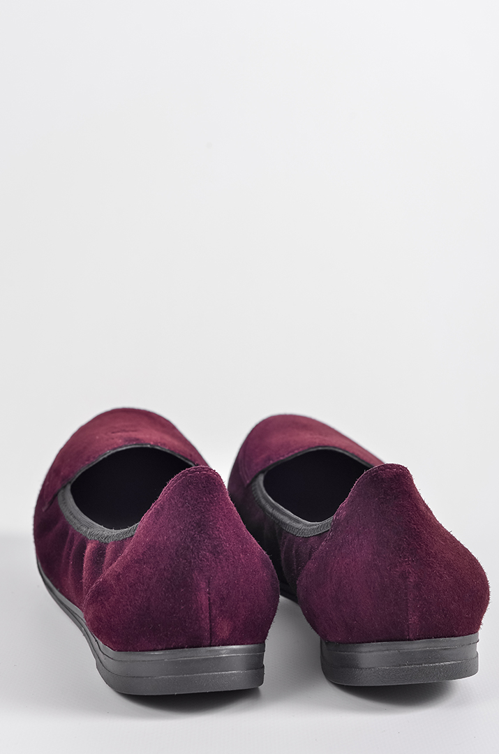 Замшеві балетки в кольорі баклажан великих розмірів