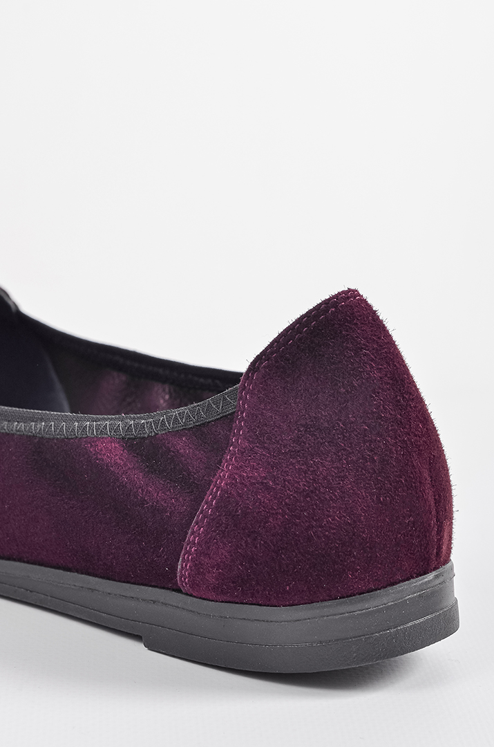 Замшеві балетки в кольорі баклажан великих розмірів