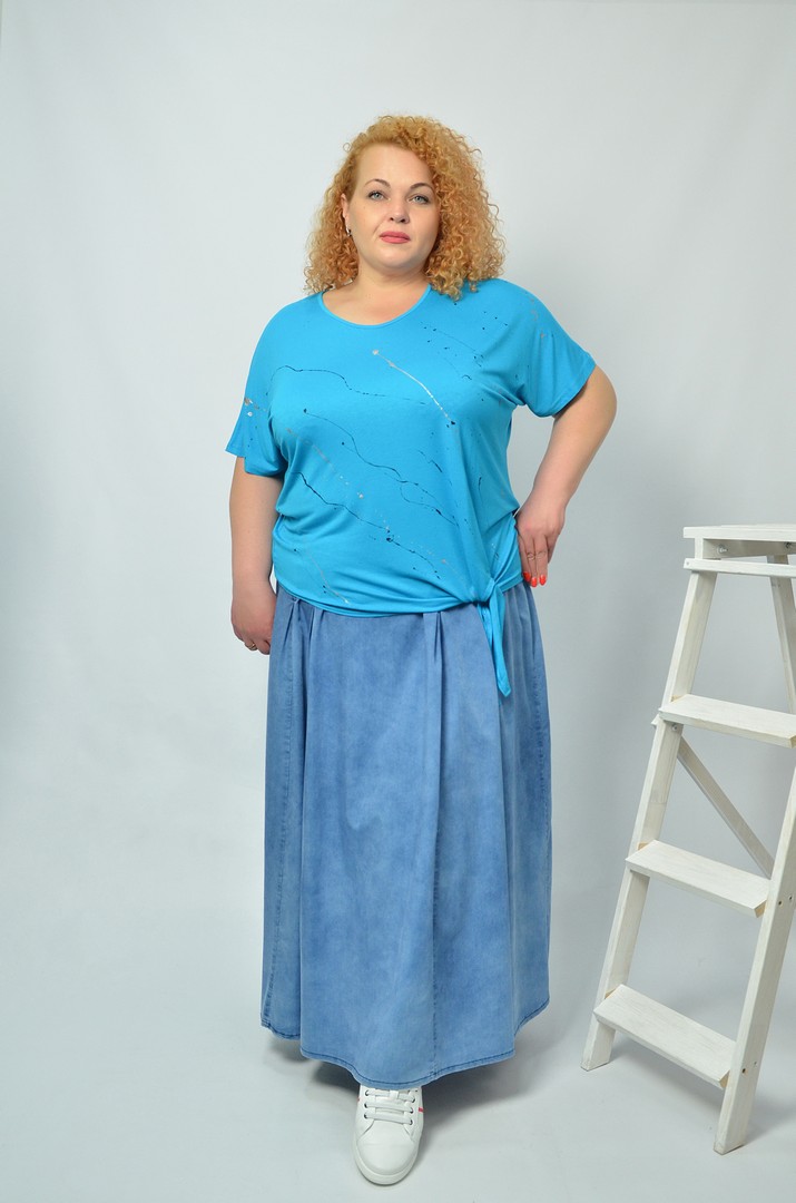 Блуза коротка трикотажна супер батал