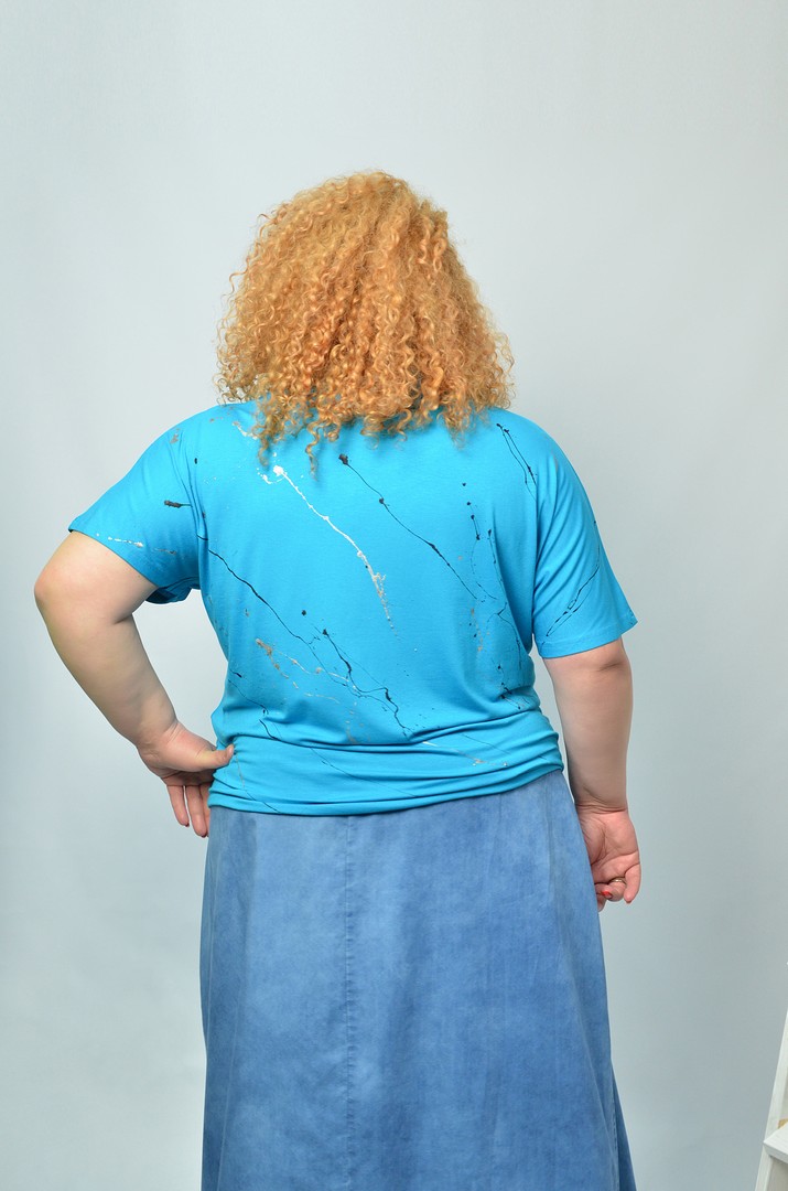 Блуза коротка трикотажна супер батал