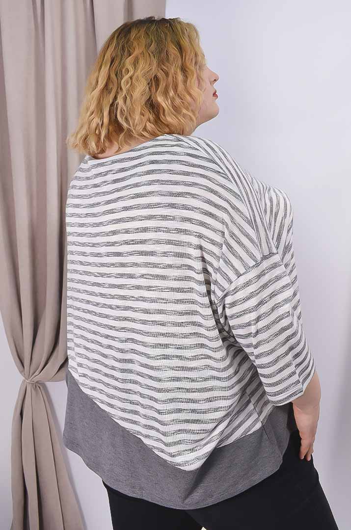 Блуза повсякденна в смужку супер батал