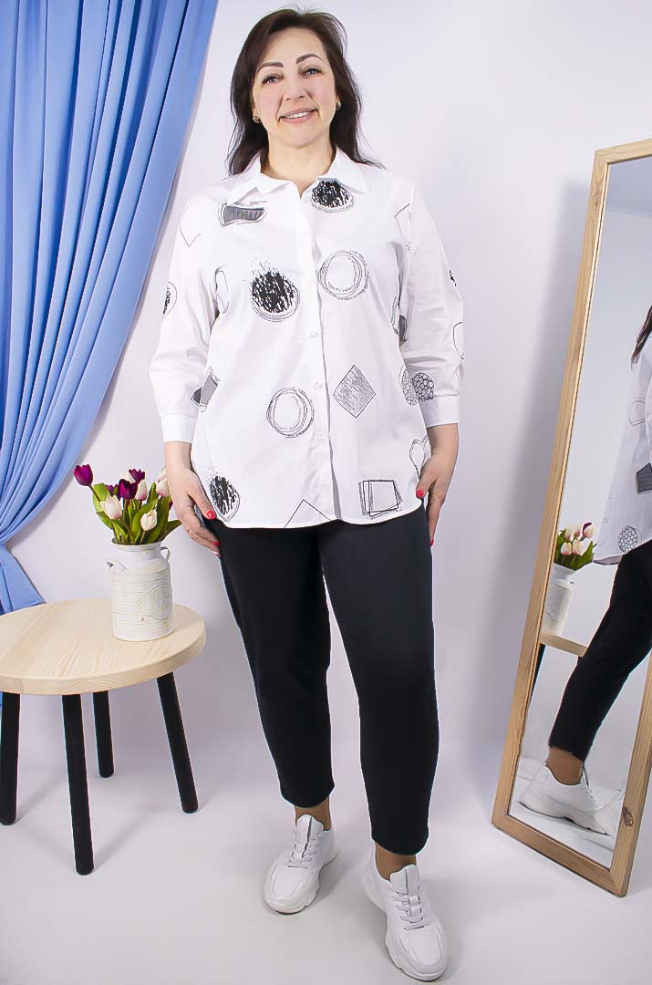 Рубашка длинная с принтом