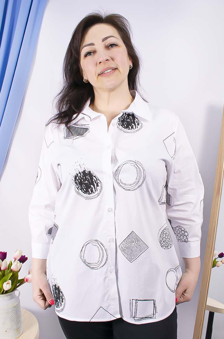 Рубашка длинная с принтом